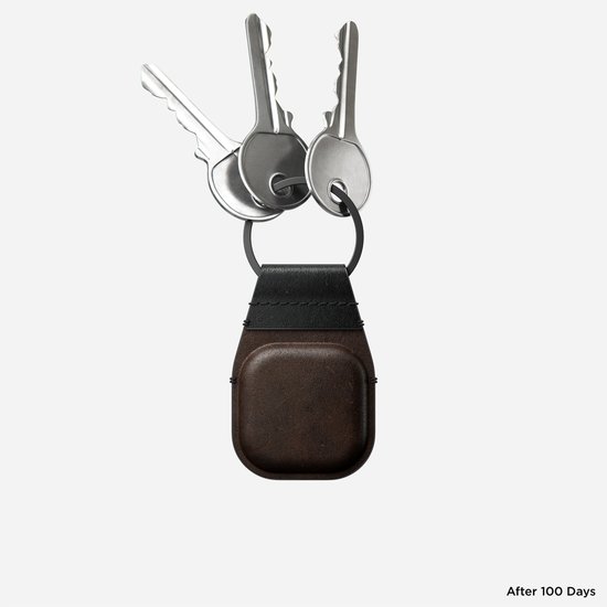 Nomad AirTag Leather KeyChain Bruin