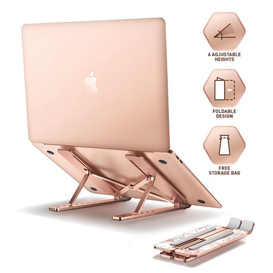 Supcase Cosmo universele marble opvouwbare laptop standaard Wit