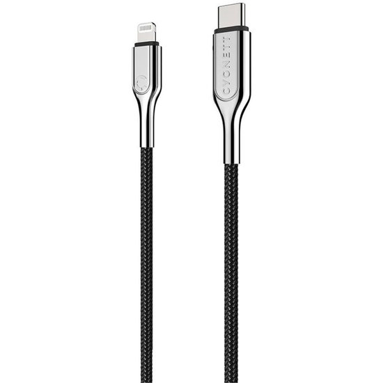 Cygnett Armoured Braided Lightning USB-C kabel 10 centimeter Zwart