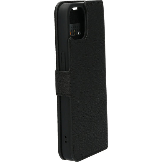 Mobiparts Saffiano Wallet iPhone 13 hoesje Zwart