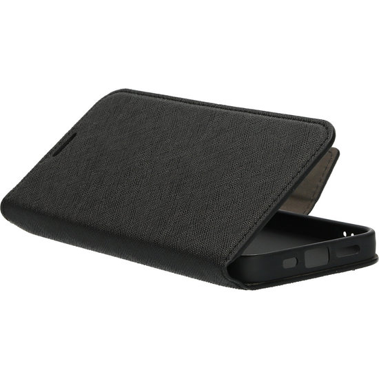 Mobiparts Saffiano Wallet iPhone 13 hoesje Zwart