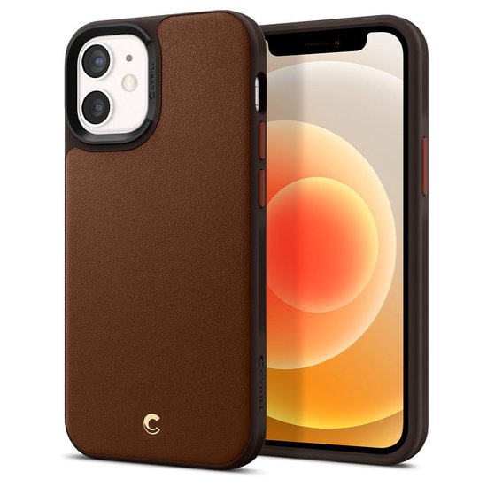 Spigen Ciel Leather iPhone 12 mini hoesje Bruin