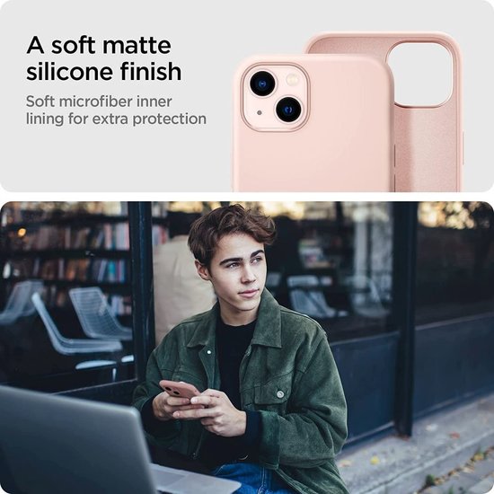 Spigen Silicone Fit iPhone 13 mini hoesje Roze