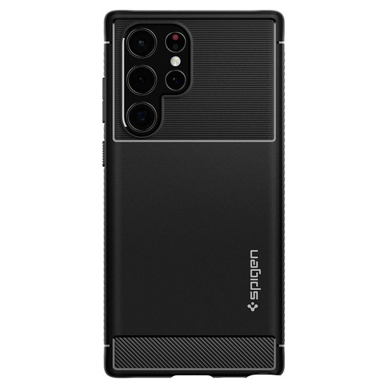 Spigen Rugged Armor Galaxy S22 Ultra hoesje Zwart