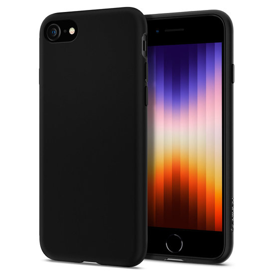 Spigen Liquid Crystal iPhone SE 2022 / 2020 / 8 hoesje Zwart