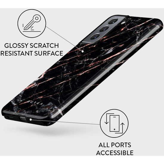 Burga Tough Galaxy S22 hoesje Rose Gold Marble 