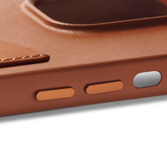 Mujjo Leather Wallet iPhone 14 Pro Max hoesje tan