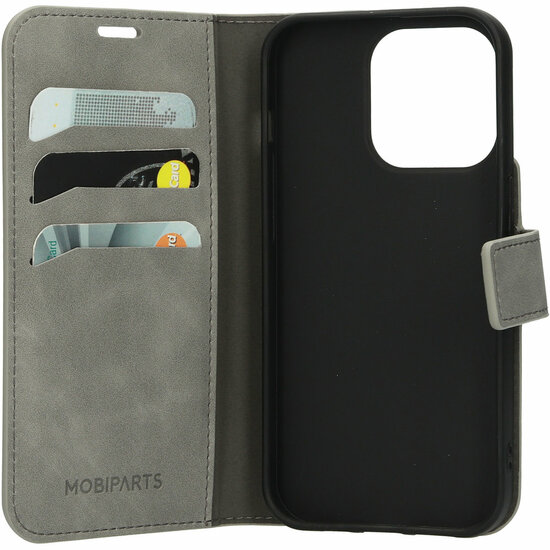 Mobiparts Classic Wallet iPhone 14 Pro hoesje grijs