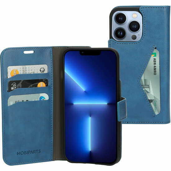 Mobiparts Classic Wallet iPhone 14 Pro hoesje blauw