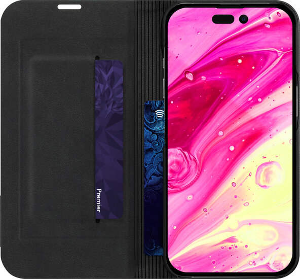 LAUT Prestige Folio iPhone 14 Pro hoesje zwart 