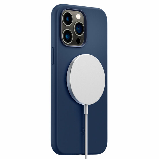 Spigen Silicone Fit MagSafe iPhone 14 Pro hoesje navy