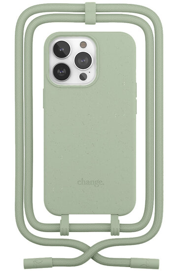 Woodcessories Change iPhone 14 Pro Max hoes met koord groen
