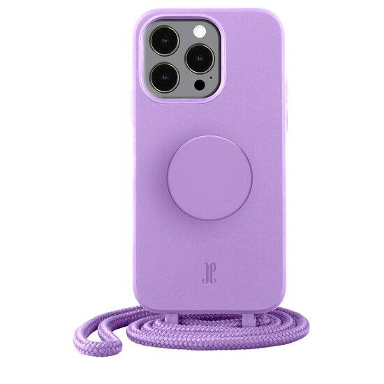 Just Elegance PopGrip iPhone 14 Pro hoesje met draagkoord lavendel