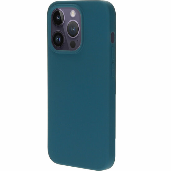 Mobiparts Silicone iPhone 14 Pro hoesje blauw