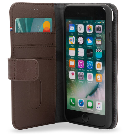 Decoded Leather 2 in 1 Wallet iPhone SE 2022 / 2020 hoesje bruin