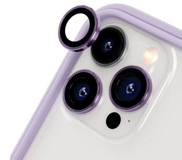 RhinoShield glazen iPhone 14 Pro / iPhone 14 Pro Max camera beschermer paars