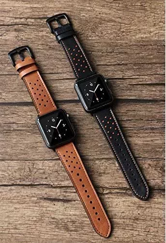 TechProtection Leather Apple Watch 49 / 45 / 44 mm bandje Bruin