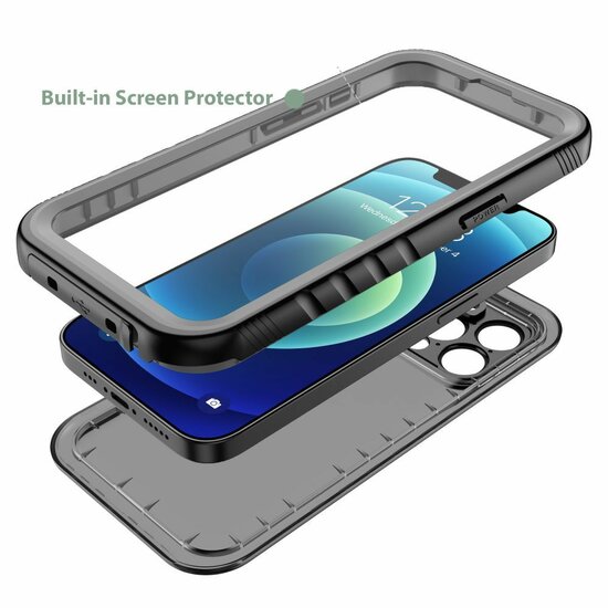 Tech Protection waterdicht iPhone 14 Pro Max hoesje zwart