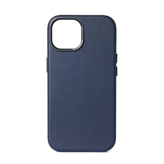 Decoded leren MagSafe iPhone 15 hoesje navy