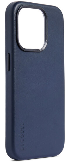 Decoded leren MagSafe iPhone 15 Pro Max hoesje navy