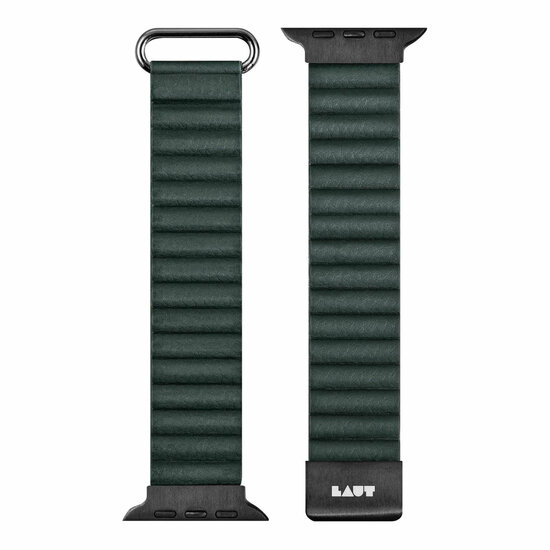 LAUT Novi Luxe leren Apple Watch 49 / 45 / 44 mm bandje groen