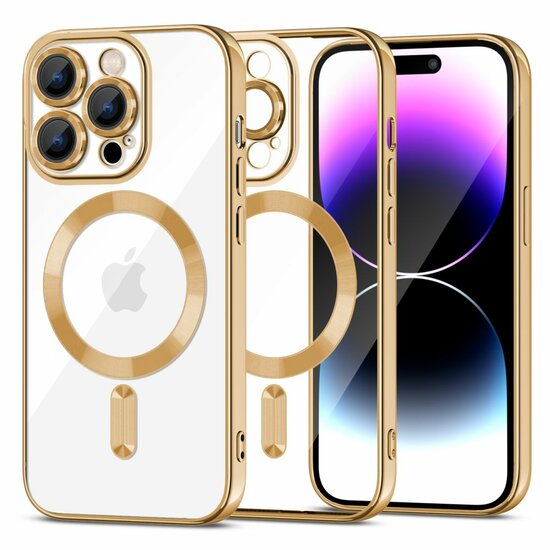  Tech Protection Shine MagSafe iPhone 15 Pro Max hoesje goud