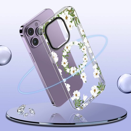 Tech Protection Floral MagSafe iPhone 15 hoesje Daisy