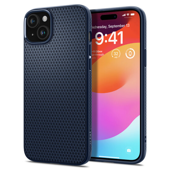 Spigen Liquid Air iPhone 15 Plus hoesje navy