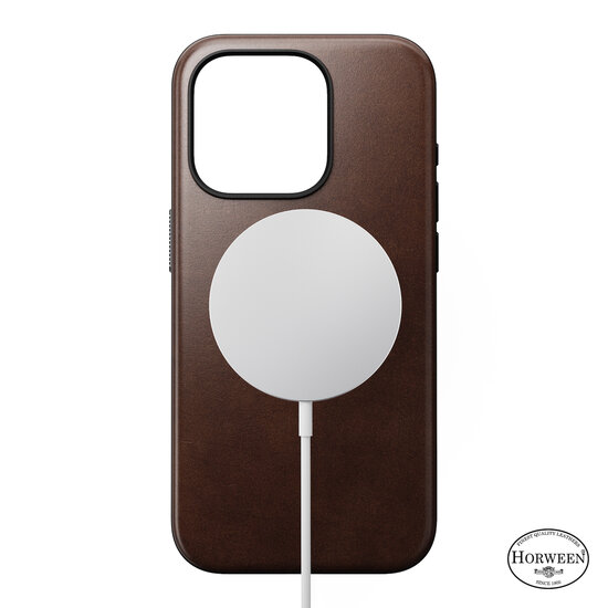 Nomad Horween MagSafe iPhone 15 Pro hoesje bruin