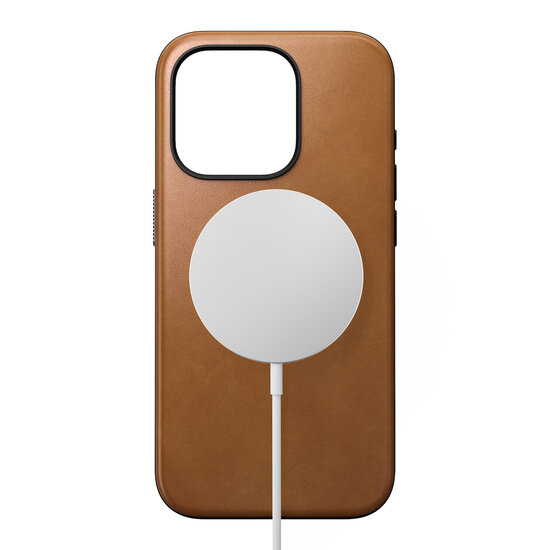 Nomad leren MagSafe iPhone 15 Pro Max hoesje tan