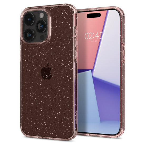 Spigen Liquid Crystal iPhone 15 Pro Max hoesje rose glitter