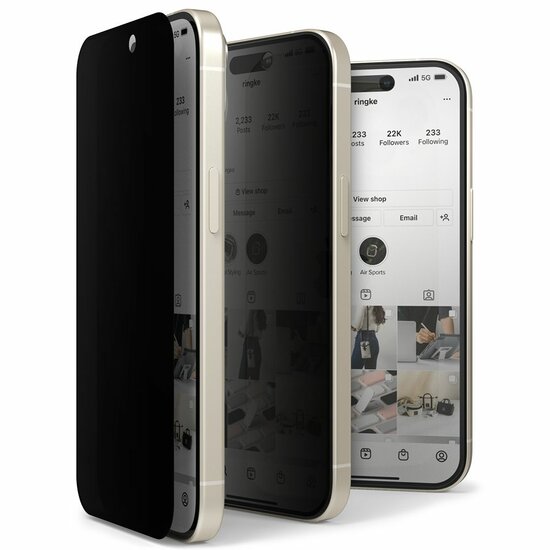 Ringke Privacy iPhone 15 glazen screenprotector