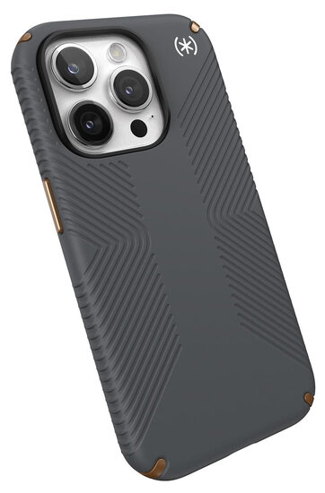 Speck Presidio 2 Grip iPhone 15 Pro Max hoesje grijs