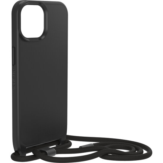 Otterbox React MagSafe iPhone 15 hoesje met draagkoord zwart