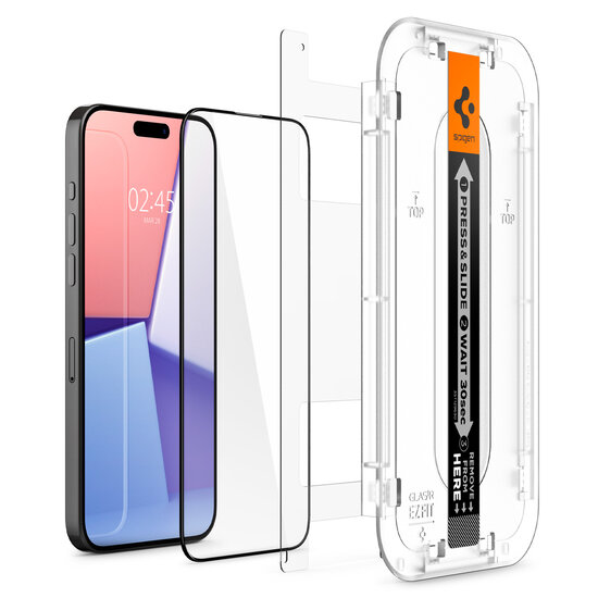 Spigen GlastR EZ Fit Edge to Edge iPhone 15 Pro Max glazen screenprotector 2 pack