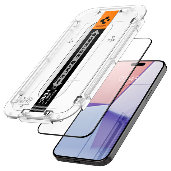 Spigen GlastR EZ Fit Edge to Edge iPhone 15 Pro Max glazen screenprotector 2 pack