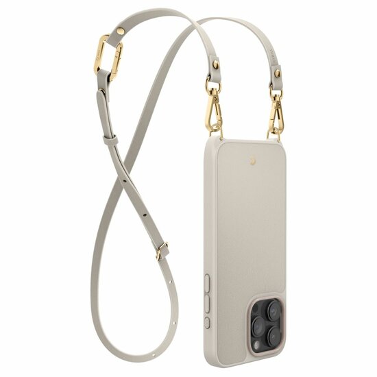 Spigen Cyrill Classic MagSafe iPhone 15 Pro Max hoesje met draagkoord beige