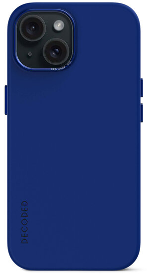 Decoded siliconen MagSafe iPhone 15 hoesje blauw