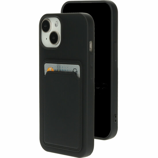 Mobiparts Classic TPU iPhone 15 hoesje met kaarthouder zwart