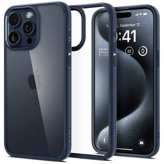 Spigen Ultra Hybrid iPhone 15 Pro hoesje navy