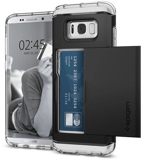 Spigen Crystal Wallet Galaxy S8 hoes Zwart