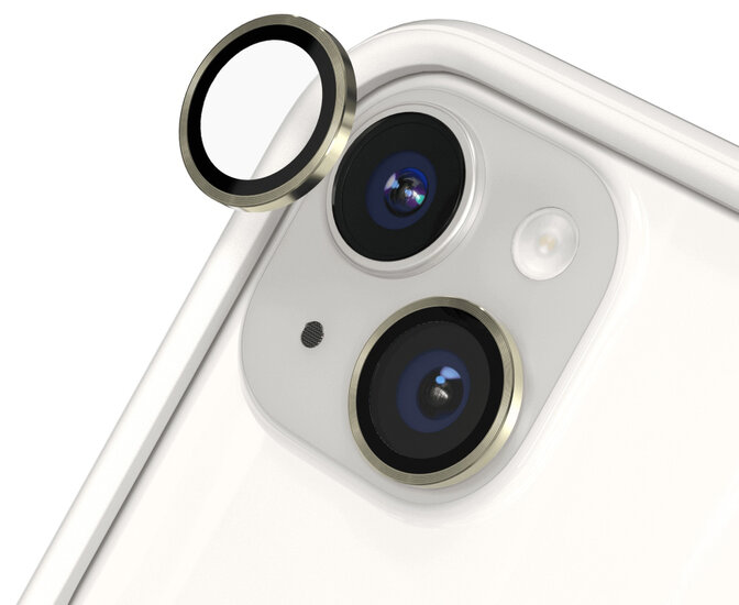 RhinoShield Tempered Glass iPhone 15 / iPhone 15 Plus camera beschermer geel