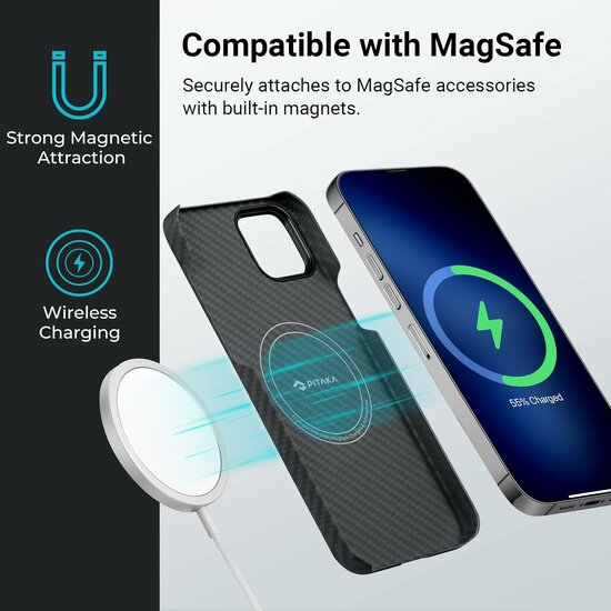 Pitaka MagEZ 4 MagSafe iPhone 15 Plus hoesje 600D blauw