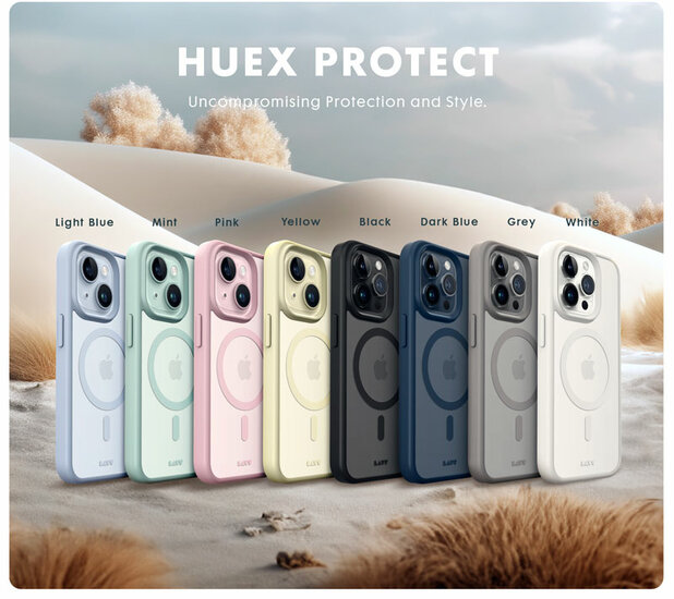 LAUT Huex Protect iPhone 15 hoesje lichtblauw