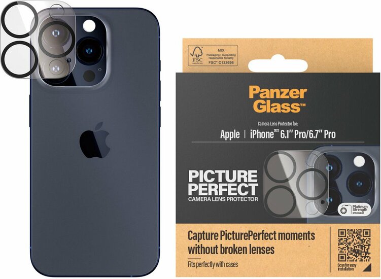 PanzerGlass PicturePerfect iPhone 15 Pro / iPhone 15 Pro Max cameralensbeschermer