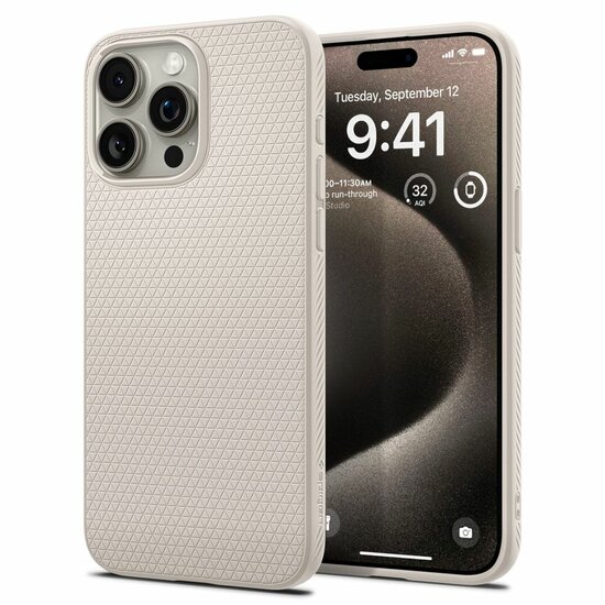 Spigen Liquid Air iPhone 15 Pro Max hoesje titanium