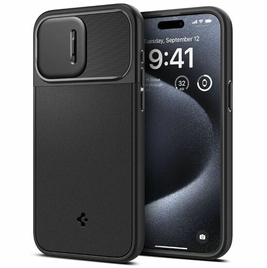 Spigen Optik Armor MagSafe iPhone 15 Pro hoesje zwart