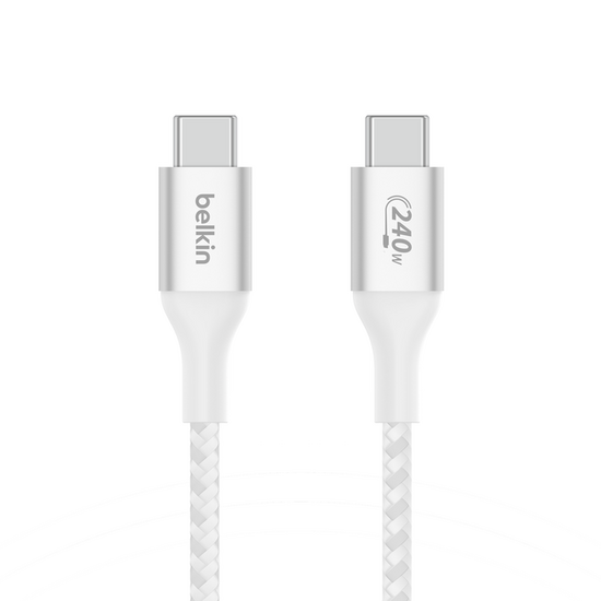 Belkin Braided 240 watt USB-C kabel 1 meter wit