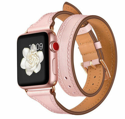 TechProtection Longcharm Apple Watch 49 / 45 / 44 mm bandje Roze / Goud
