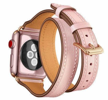 TechProtection Longcharm Apple Watch 49 / 45 / 44 mm bandje Roze / Goud